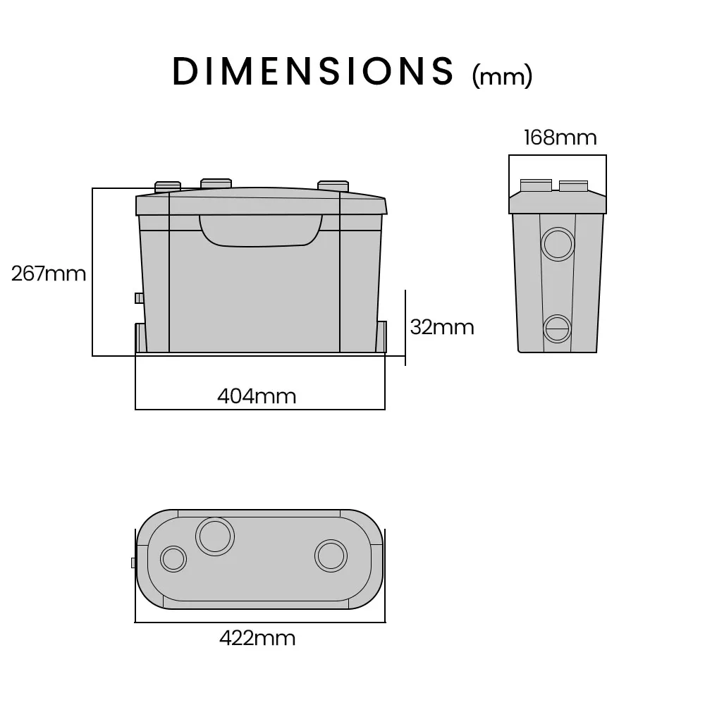 Grey Water Pump with 3 Inlet for House Bathroom Shower Sink Washing Machine 100L/Min Flow - Image 3