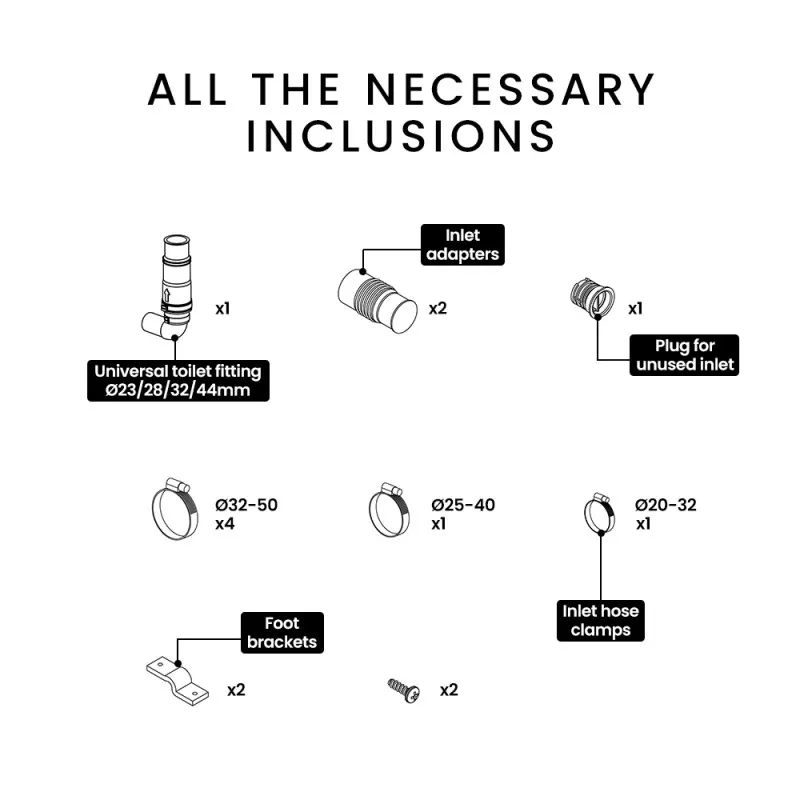 2 Inlet Grey Water Pump for Bathroom Fixtures Shower Basin Bath 100L/min Flow - Image 3