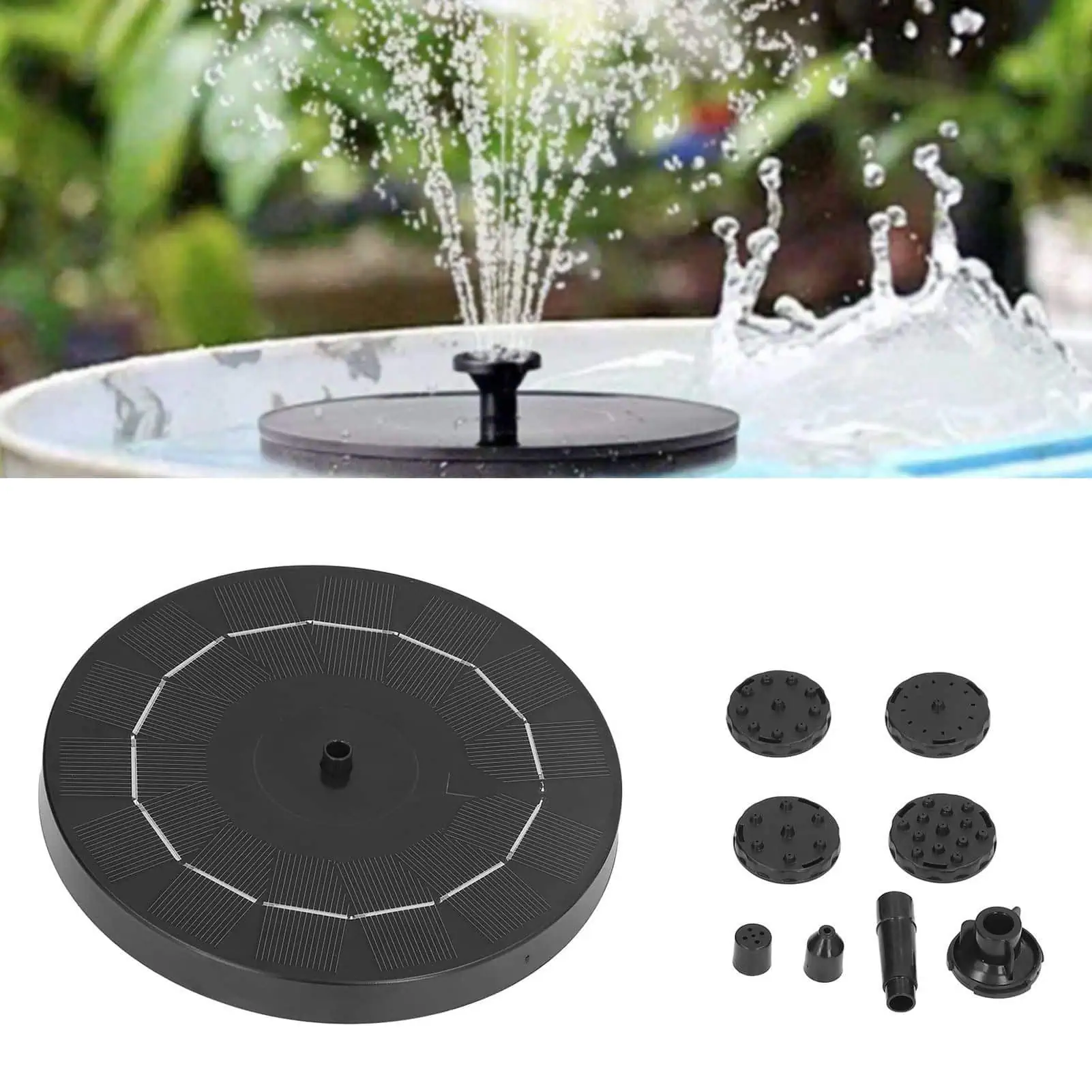 7V 2.5W Floating Solar Fountain Pump for Swimming Pools, Water Parks & Gardens 0-190 L/H Flow - Image 7