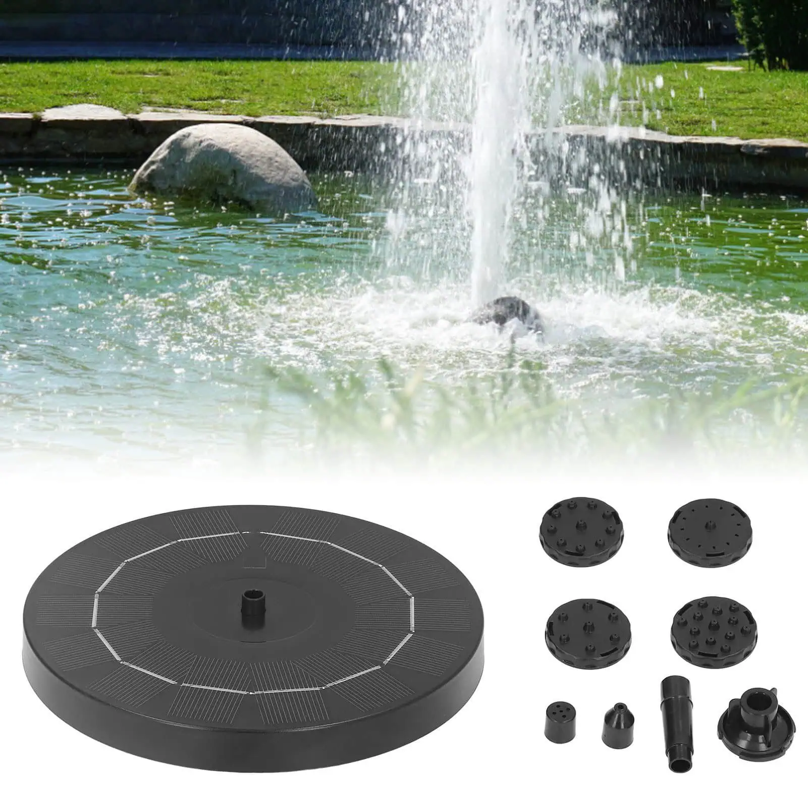 7V 2.5W Floating Solar Fountain Pump for Swimming Pools, Water Parks & Gardens 0-190 L/H Flow - Image 6