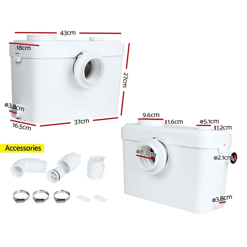 Fully Automatic 600W Macerator Pump Sewerage Toilet Disposal Unit 16,200L/H 9.5m Head - Image 2