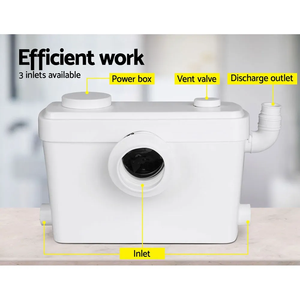 Fully Automatic 600W Macerator Pump Sewerage Toilet Disposal Unit 16,200L/H 9.5m Head - Image 3