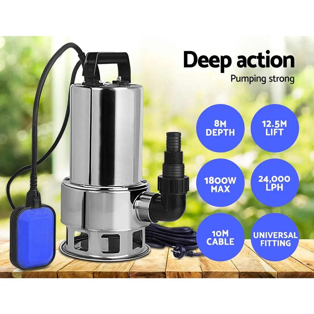 Submersible Dirty Water Pump 24,000L/H 12.5m Head 1800W Max - Image 3