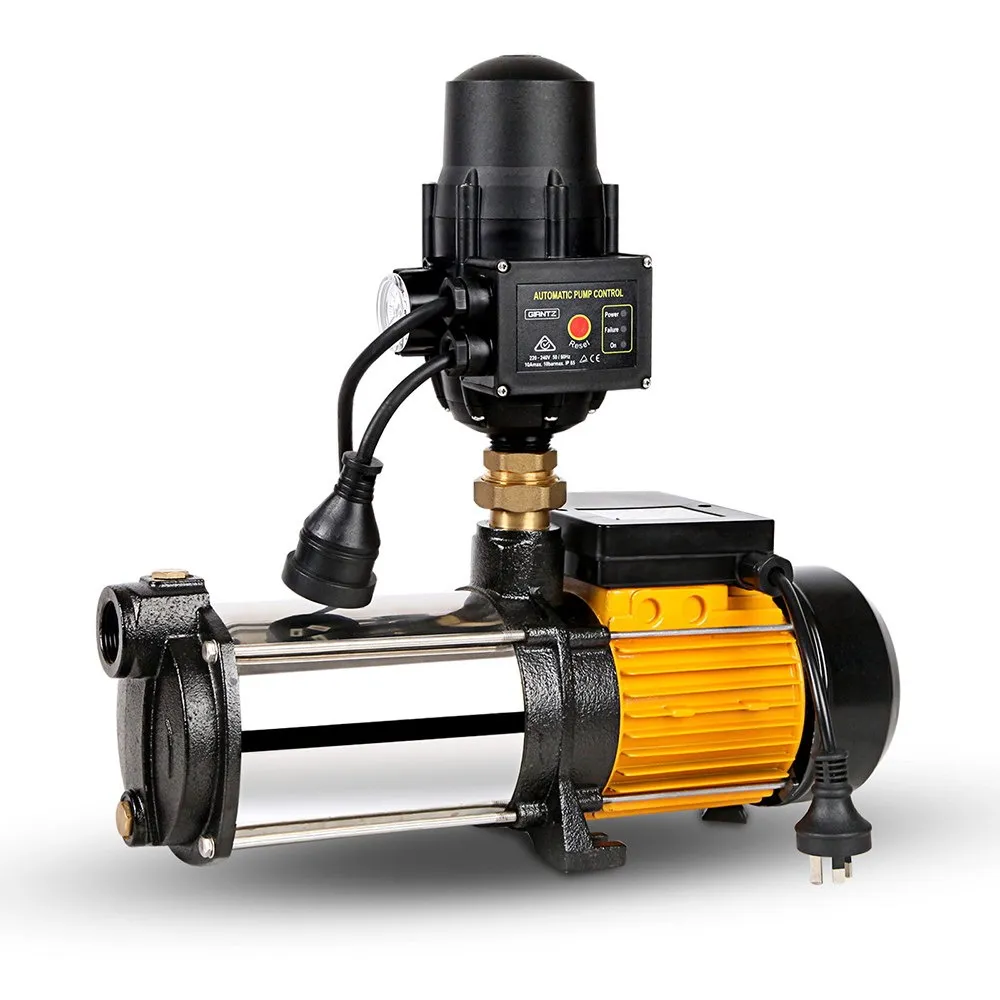 Black GIANTZ 5 stage garden irrigation pump with stainless steel body and controller