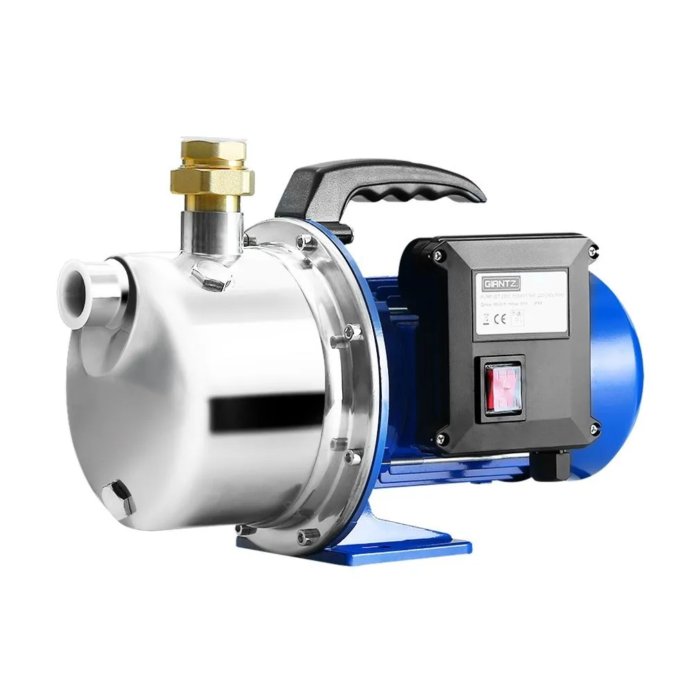 Stainless steel garden jet pump with brass fitting and 1100W motor