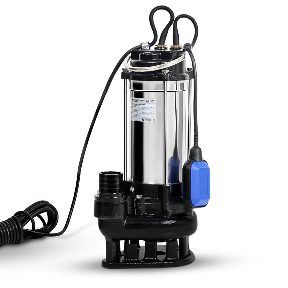 Giantz submersible dirty water pump with stainless steel body and float switch