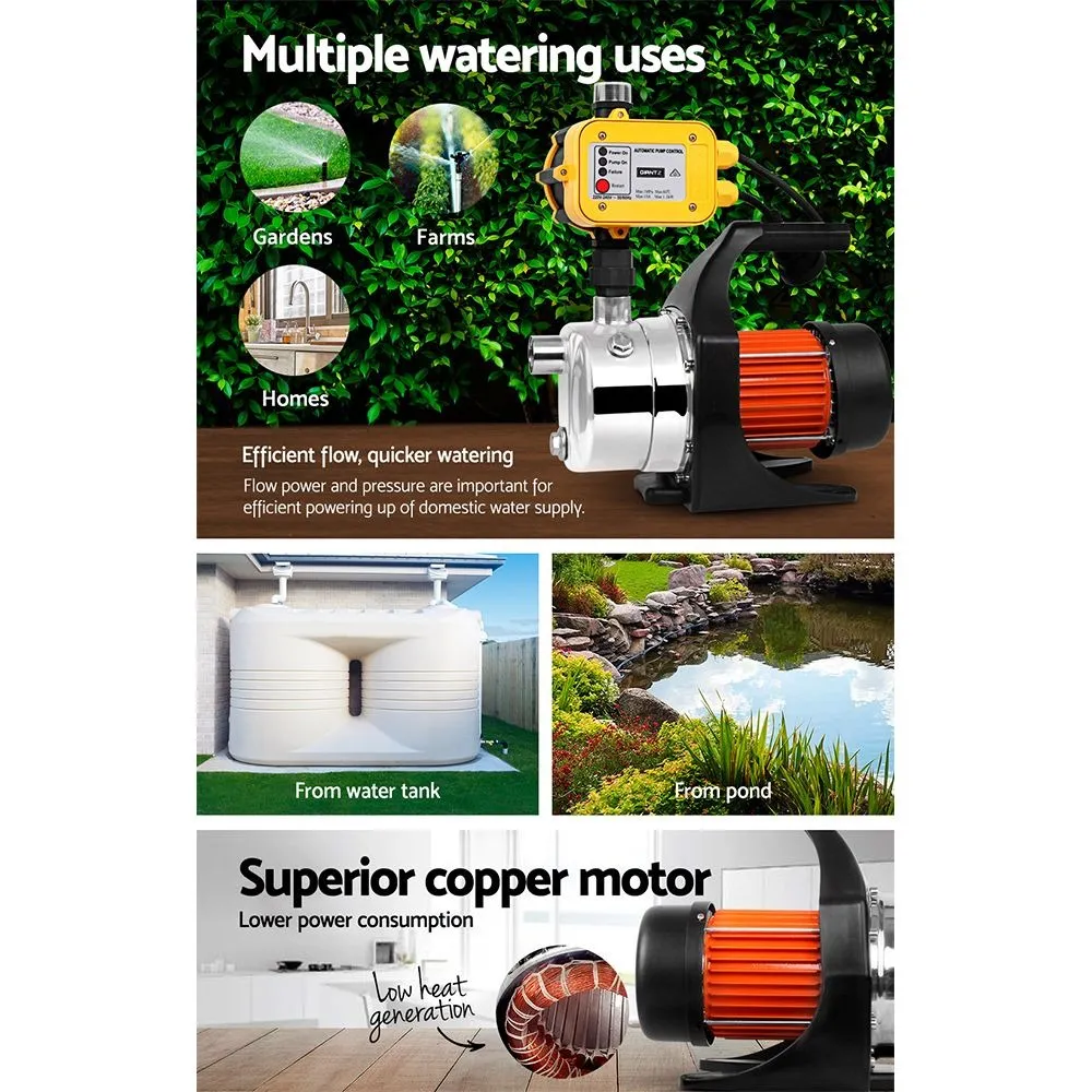 Garden Water Pump 800W Max High Pressure with Auto Controller 3,240L/H 40m Head Yellow - Image 5