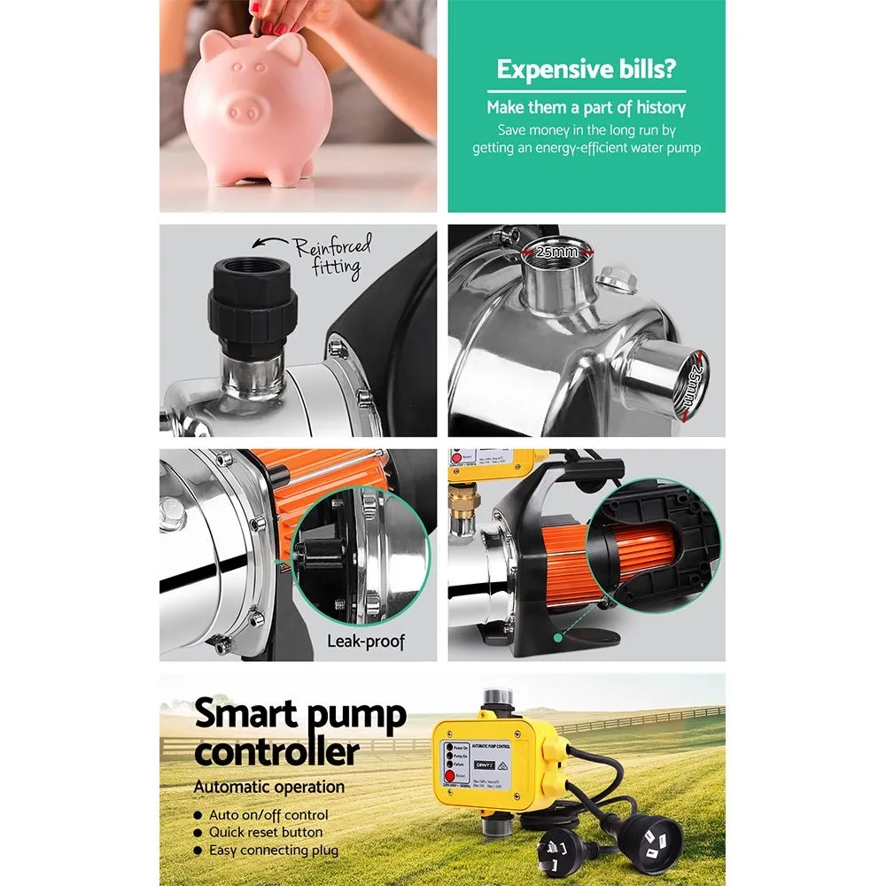 Garden Water Pump 800W Max High Pressure with Auto Controller 3,240L/H 40m Head Yellow - Image 6