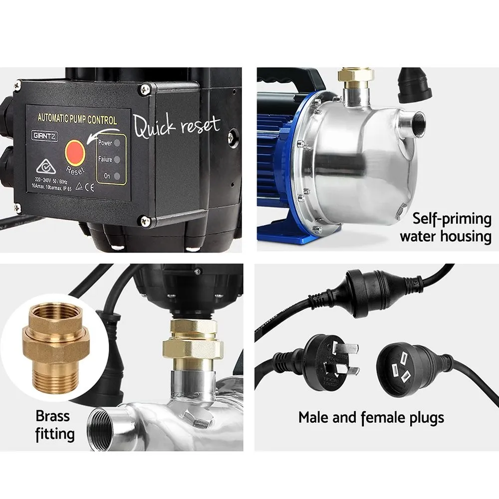 Stainless Steel Jet Pump 1100W High Pressure Garden Water Pump with Auto Controller 4,600L/H 45m Head Black - Image 7