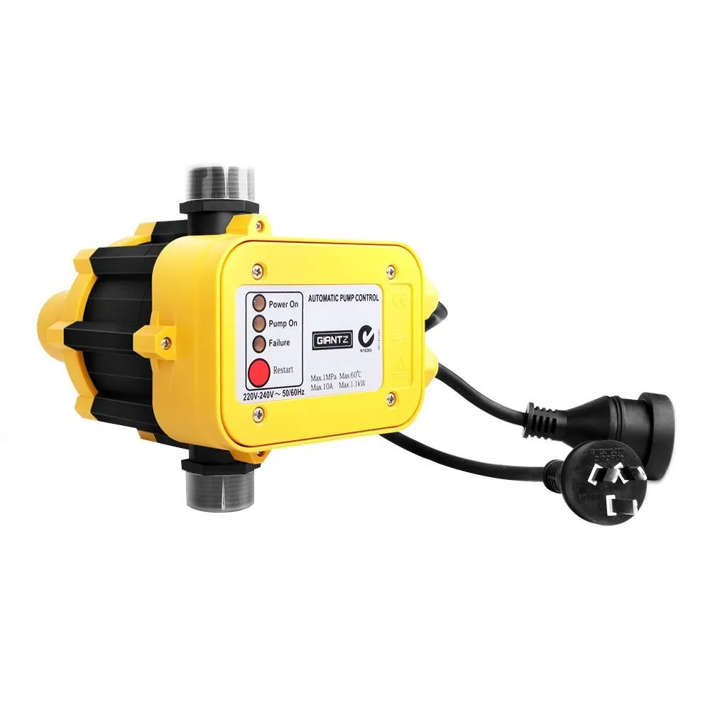 Stainless Steel Jet Pump 1100W High Pressure Garden Water Pump with Auto Controller 4,600L/H 45m Head Yellow - Image 4