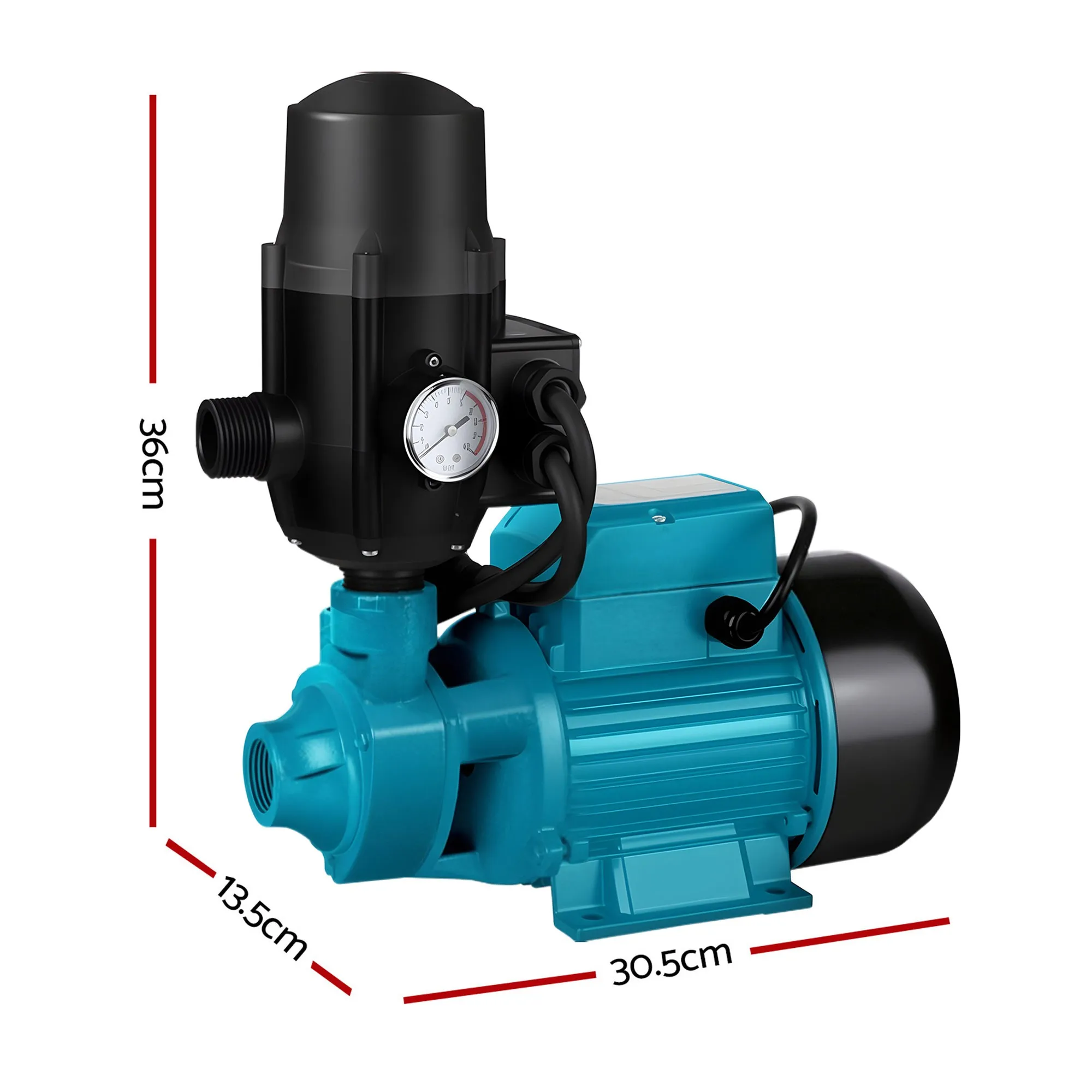 Auto Peripheral Water Pump QB80 750W 3,300L/H 60m Head Garden Irrigation Black - Image 3