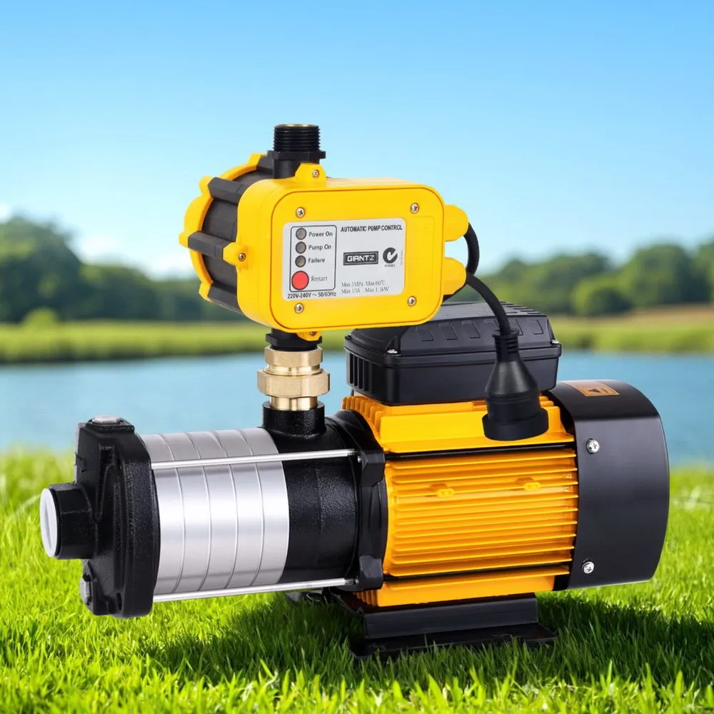 6 Stage Water Pump with Controller 2500W Max 12,000L/H 70m Head Rain Tank Garden Farm House Irrigation Yellow - Image 7