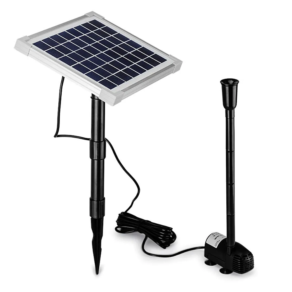 Protege 20W solar fountain pump kit with solar panel, water pump, extension tubes and fountain nozzles