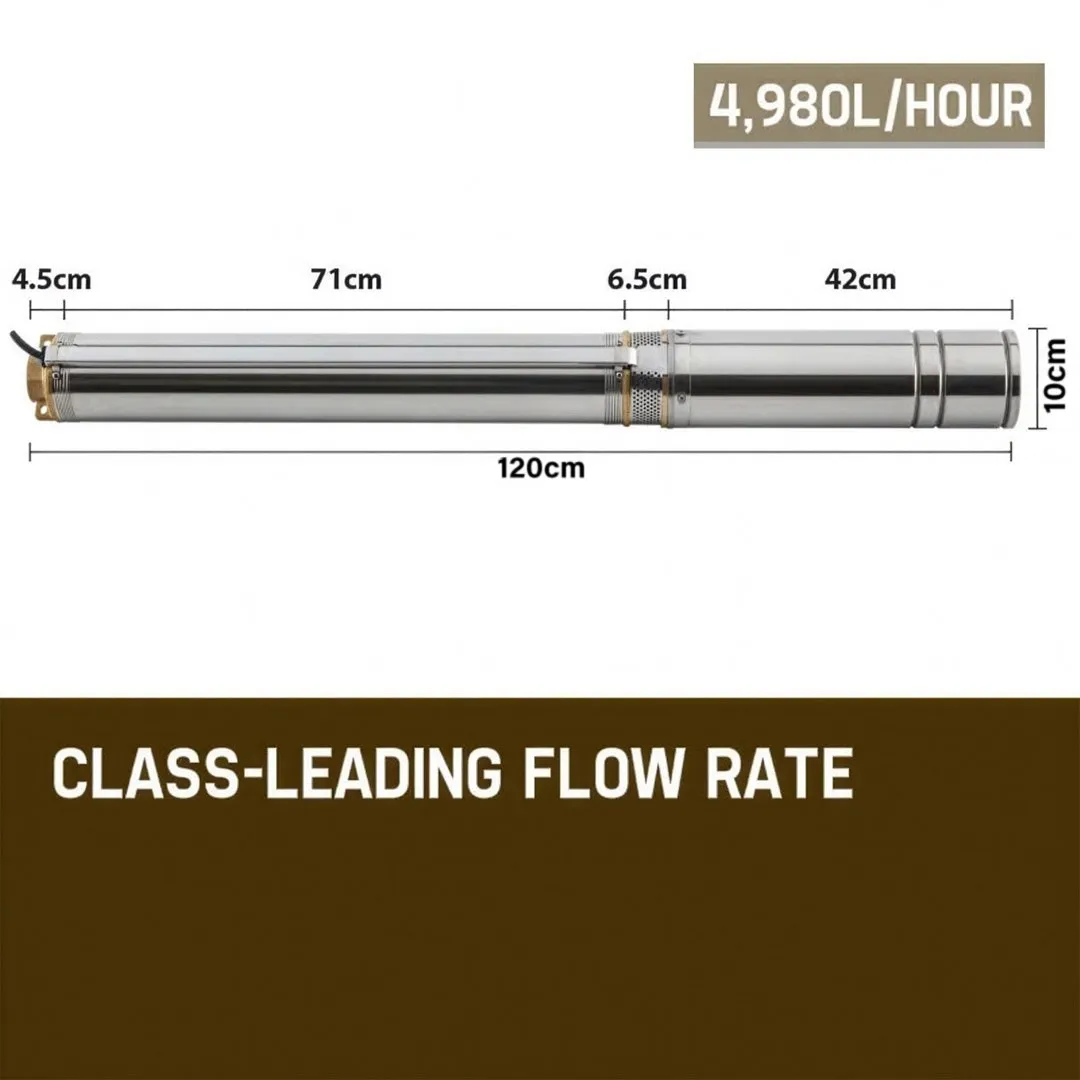 Bore Water Pump 2HP Submersible Stainless Steel 240V 4,980L/H 155m Head - Image 3