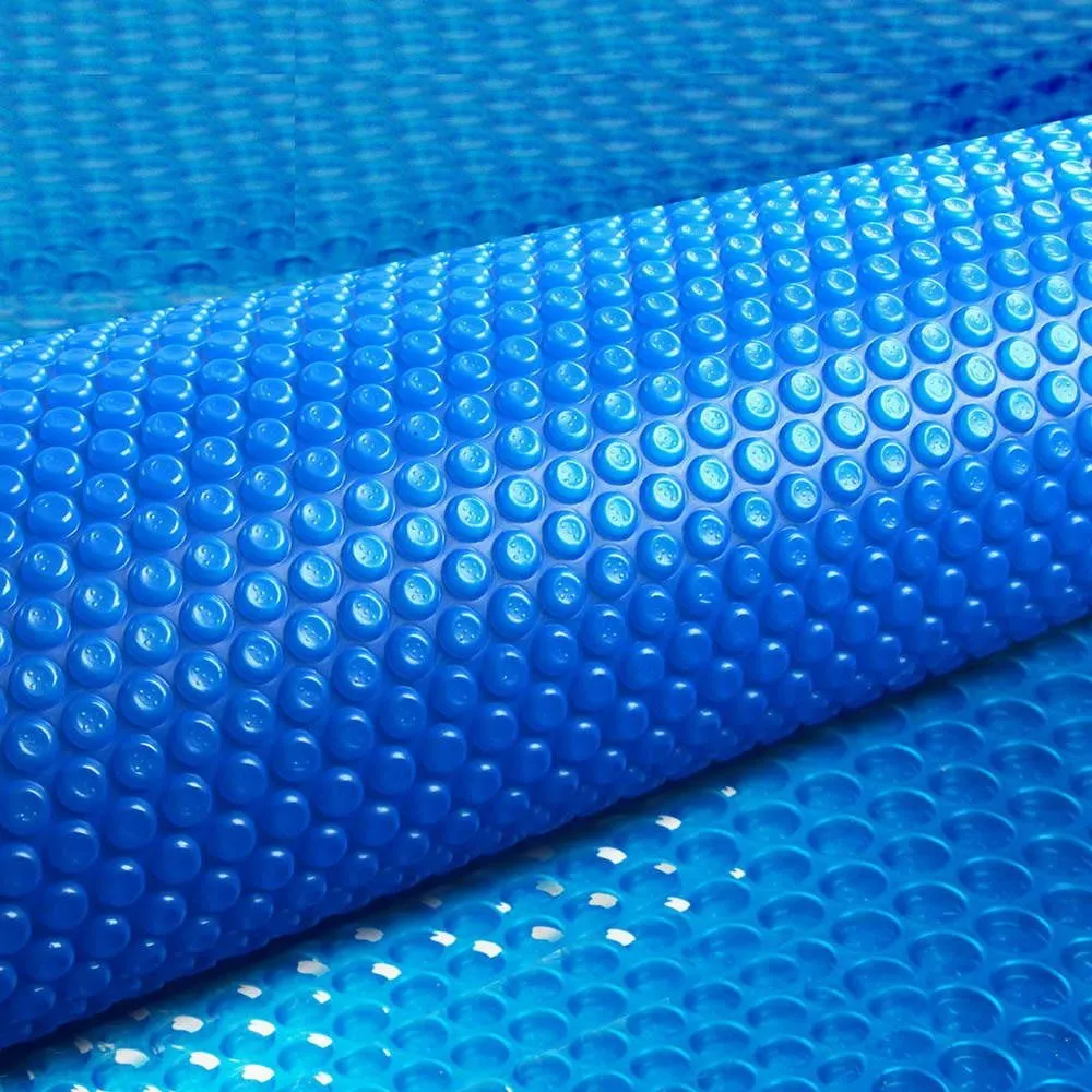 Blue 8x4.2m solar pool cover with 400 micron bubble surface