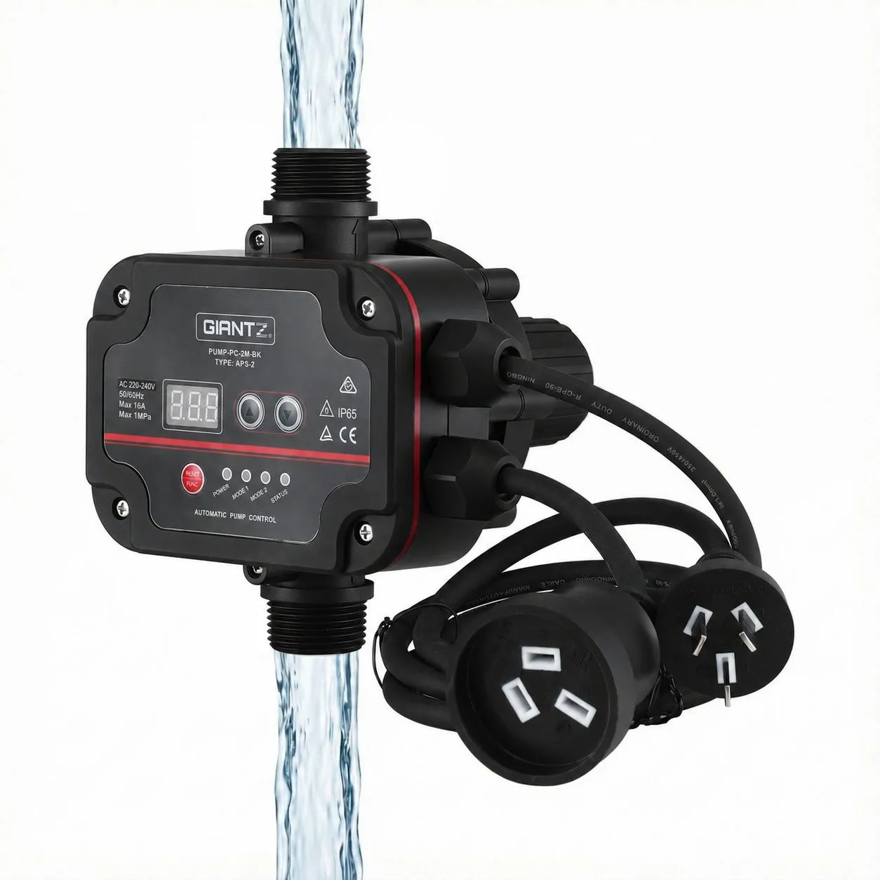 Giantz digital water pump controller with LED pressure display and IP65 weatherproof housing
