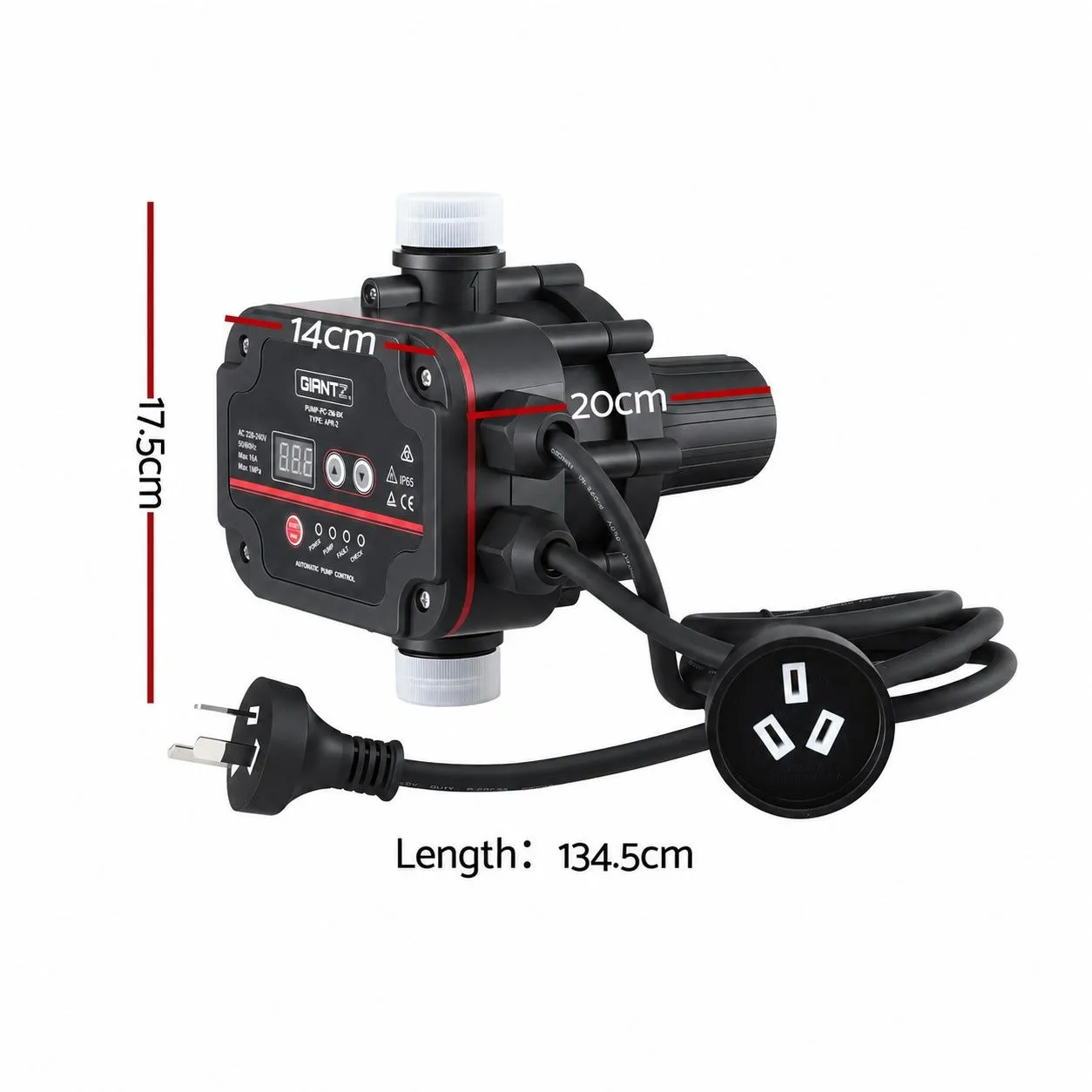 Water Pump Controller Adjustable Digital Switch 16A 1.5kW Max 10Bar IP65 3,600-9,600L/H - Image 2