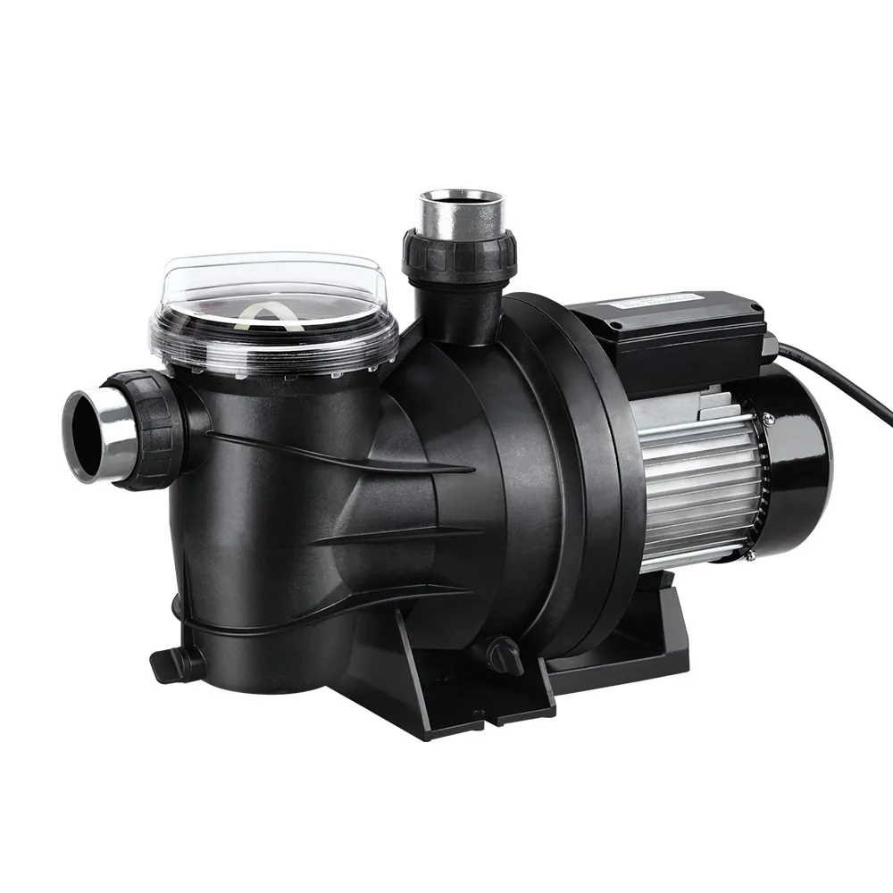 Giantz swimming pool pump with transparent twist on lint trap cover and aluminium alloy motor housing