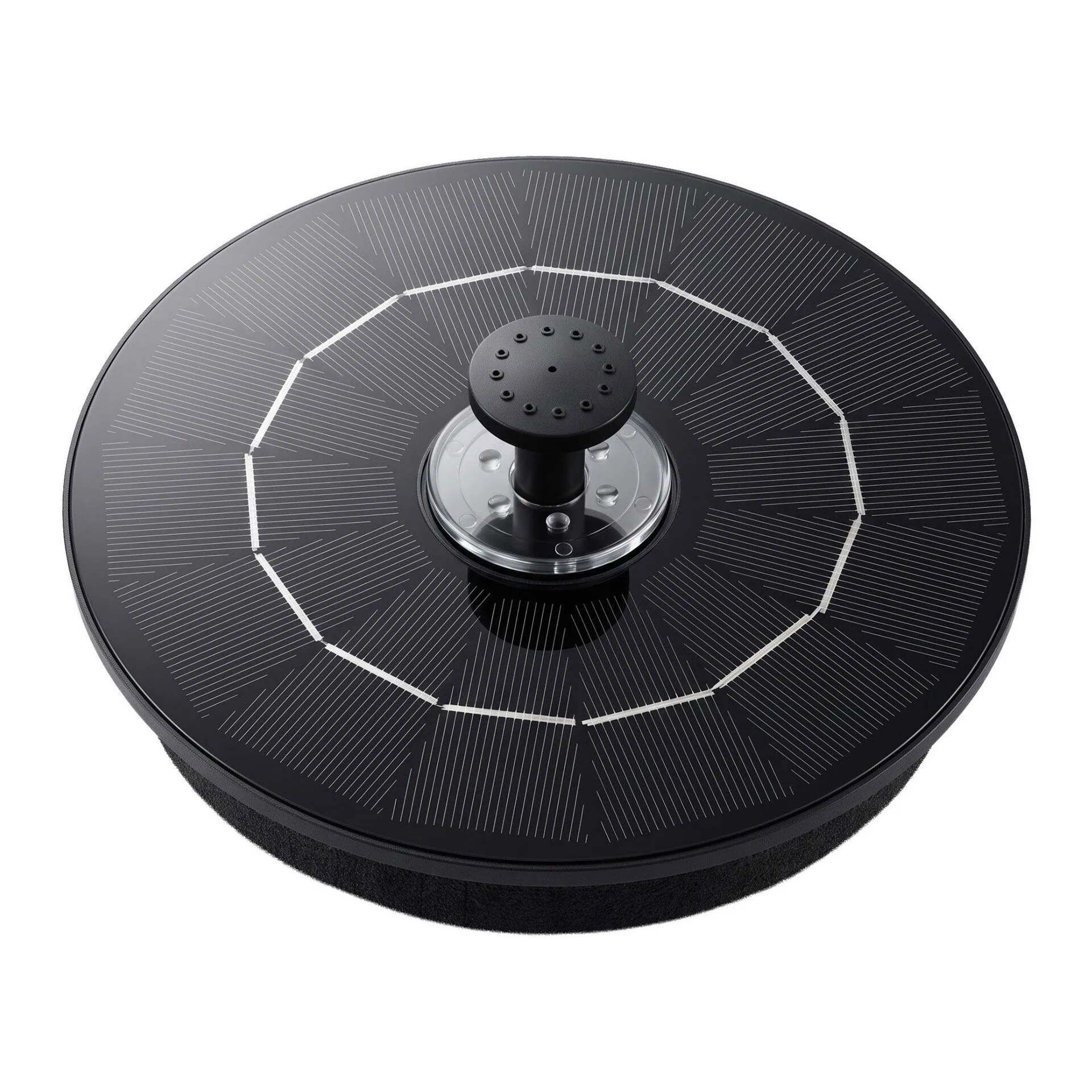 Floating Solar Fountain Pump with 6 Colour LED Lights, 9 Spray Heads 165L/h Flow - Image 9